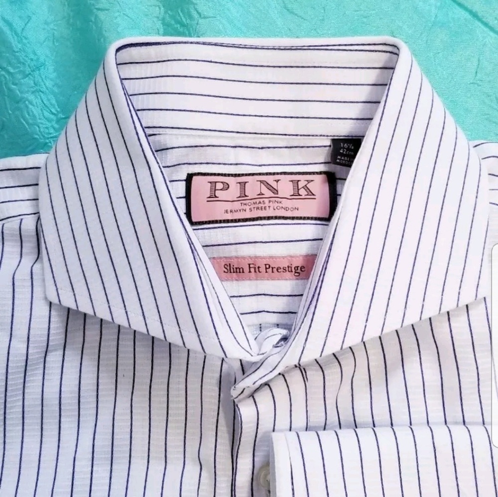 Thomas Pink Dress Shirt
Slim Fit French Cuff 16.5